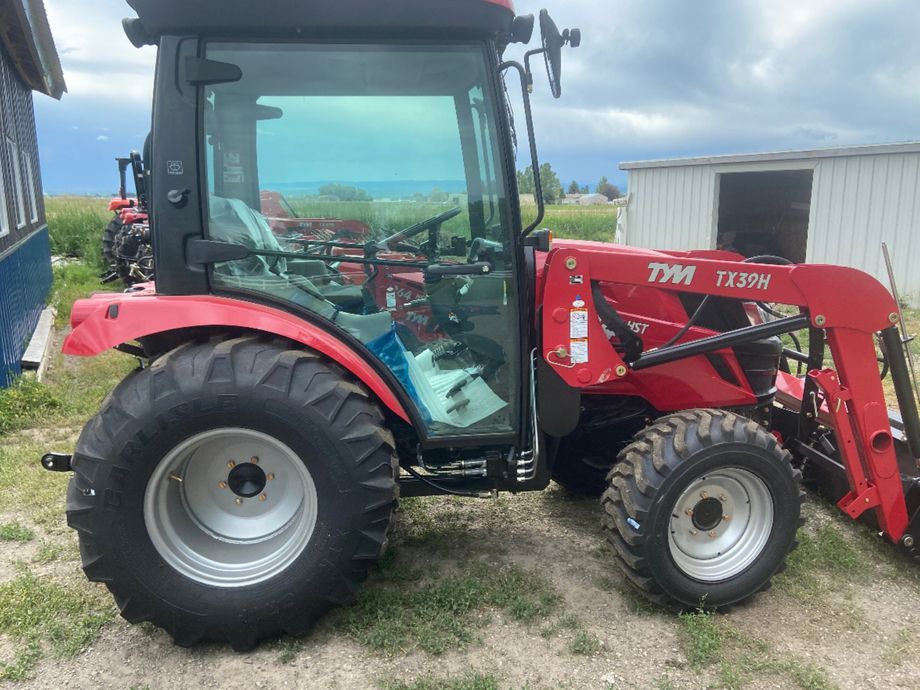 New 37 HP tractor, Loader Diesel 4x4-TYM T394

AC and Heat comes with 6 year limited warranty-2 years bumper to 3 point hydrostatic power steering

Yanmar 3-Cylinder Diesel Engine 12×12 Shuttle or 3-Range HST Transmission 2,646 lb Hitch Lift Capacity Optional Loader: 2,116 lb Capacity Available with ROPS

has a very tight turning radius -9 gal Fuel tank-duel gear Pump -Duel Gear pump Hydraulics